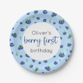 Blueberry 1. Geburtstag Berry First Pappteller (Vorderseite)