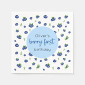 Blueberry 1. Geburtstag Berry First Serviette (Vorderseite)