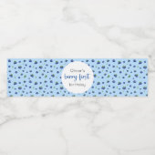 Blueberry 1. Geburtstag Berry First Wasserflaschenetikett (Einzelnes Label)