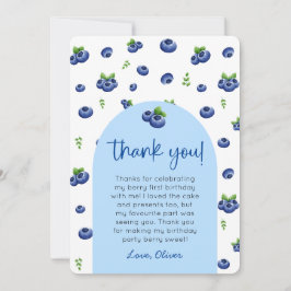 Blueberry 1. Geburtstag Foto Vielen Dank Einladung