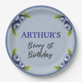 Blueberry 1. Geburtstagsjunge Pappteller