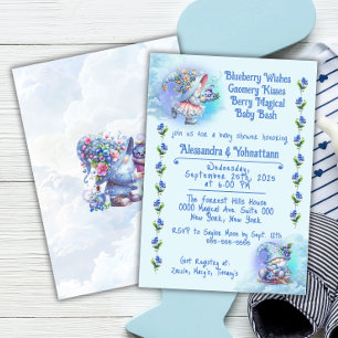 Blueberry and Gnomes Baby Shower Einladung