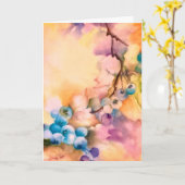 Blueberry Art Blank Card — Cottage Botanical  Karte (Gelbe Blume)