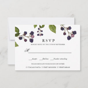 BlueBerry   AUSWAHL DER RSVP - MAHLZEITEN Karte