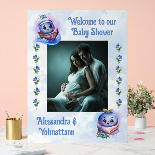 Blueberry Baby Boy Dusche Begrüßung Acrylzeichen Acrylschild (Hochzeit)