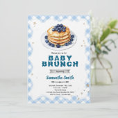 Blueberry Baby Brunch Baby Shower Invitation Einladung (Stehend Vorderseite)