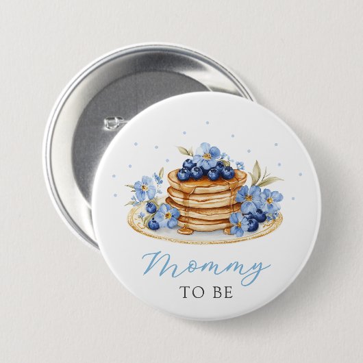 Blueberry Baby Brunch Baby Shower Mommy to Be Button (Vorne & Hinten)