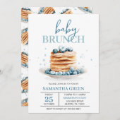 Blueberry Baby Brunch Babydusche Einladung (Vorne/Hinten)
