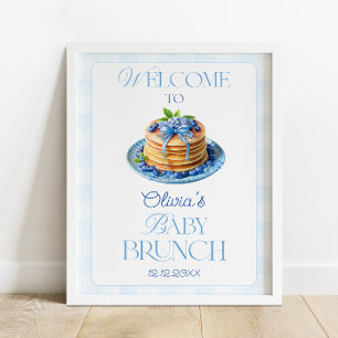 Blueberry Baby Brunch Babydusche Willkommen Poster