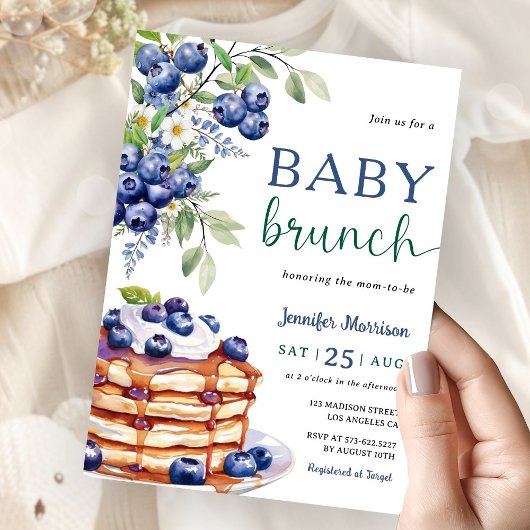 Blueberry Baby Brunch Boy Baby Shower Einladung
