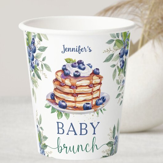 Blueberry Baby Brunch Boy Baby Shower Pappbecher