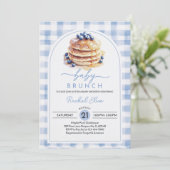 Blueberry Baby Brunch Kinderdusche Einladung Edita (Stehend Vorderseite)