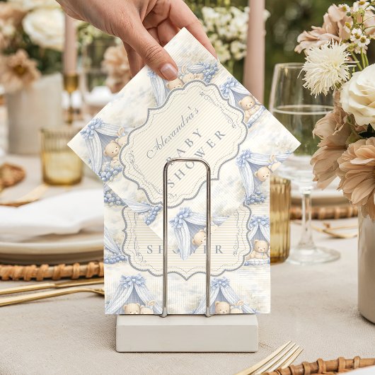 Blueberry Baby Canopy Toile Baby Shower Serviette