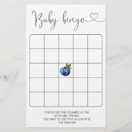 Blueberry Baby Dusche Bingo Spiel