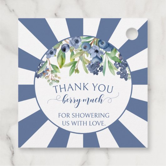 Blueberry Baby-Dusche danke für Anhänger (Rückseite)