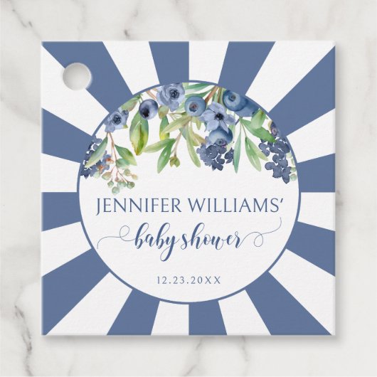 Blueberry Baby-Dusche danke für Anhänger (Vorderseite)