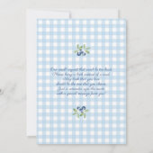 Blueberry Baby Dusche Einladung (Rückseite)