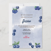 Blueberry Baby Dusche Einladung (Vorderseite)