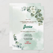 Blueberry Baby Dusche Einladung (Vorne/Hinten)