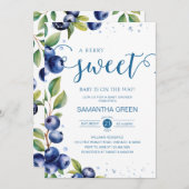 Blueberry Baby Dusche Einladung (Vorne/Hinten)