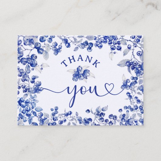 Blueberry Baby Dusche Navy Blue Flat Vielen Dank Begleitkarte (Vorderseite)