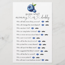 Blueberry Baby Dusche "raten Sie, wer" Spiel