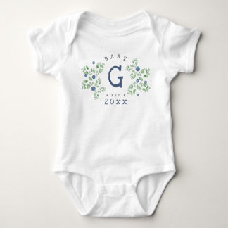 Blueberry Baby Monogram Baby Bodysuit Baby Strampler