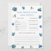 Blueberry Baby Shower Baby Prediction Game Card Einladung (Vorderseite)