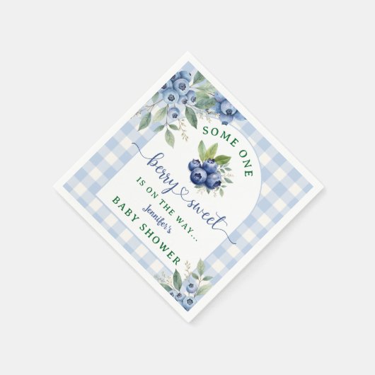 BlueBerry Baby Shower Berry Sweet Paper Napkin Serviette (Ecke)