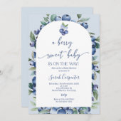 Blueberry Baby Shower Boy Einladung (Vorne/Hinten)