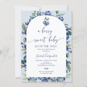 Blueberry Baby Shower Boy Einladung