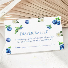 Blueberry Baby Shower Diaper Raffle Ticket Begleitkarte