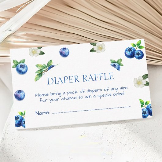Blueberry Baby Shower Diaper Raffle Ticket Begleitkarte