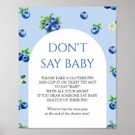 Blueberry Baby Shower Don't Say Baby Game  Poster