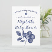 Blueberry Baby Shower Einladung (Stehend Vorderseite)