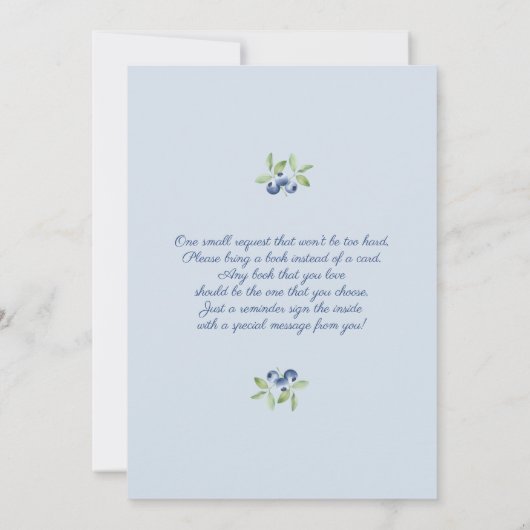 Blueberry Baby Shower Einladung (Rückseite)