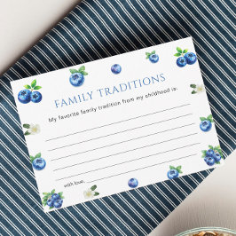Blueberry Baby Shower Family Traditions Game Card Einladung