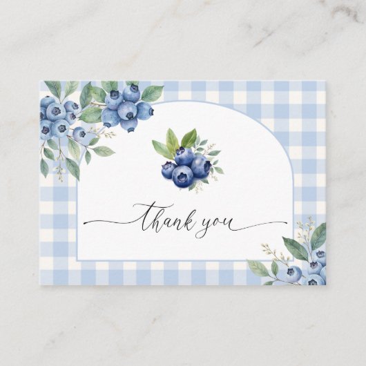 BlueBerry Baby Shower Flat Vielen Dank Begleitkarte (Vorderseite)