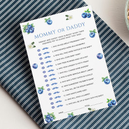 Blueberry Baby Shower Mommy or Daddy Game Card Einladung