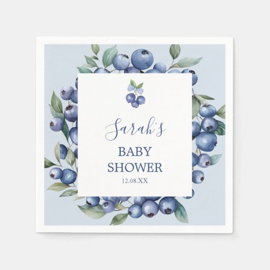 Blueberry Baby Shower Napkins Serviette (Vorderseite)