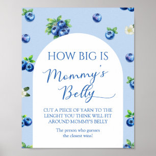 BlueBerry Baby Shower - Rate wie dick ist ihr Bauc Poster