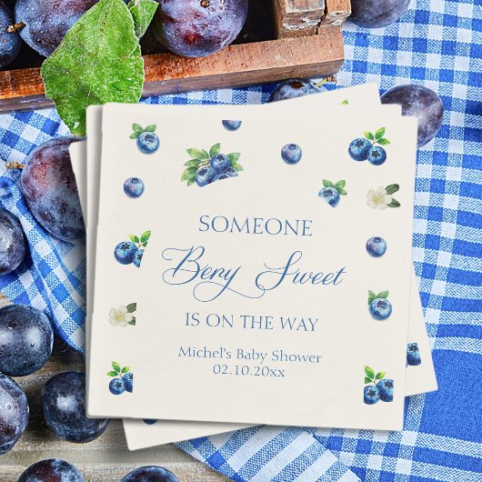 Blueberry Baby Shower  Serviette