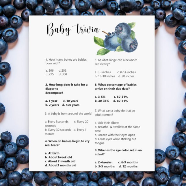 Blueberry - Baby Trivia Baby Showspiel (Von Creator hochgeladen)