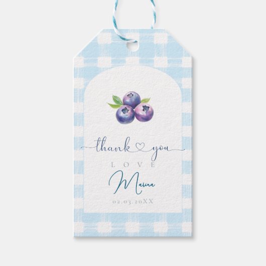 Blueberry-Babydusche Geschenkanhänger (Vorderseite)