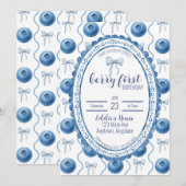 Blueberry Baby's Berry First 1st Birthday Party Einladung (Vorne/Hinten)