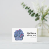 Blueberry Basket Charming Wasserfarbe Niedliches O Visitenkarte (Stehend Vorderseite)
