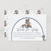 Blueberry Bear Baby Boy Shower Book Request Einladung (Vorne/Hinten)