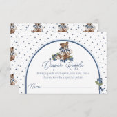 Blueberry Bear Baby Boy Shower Diaper Raffle Einladung (Vorne/Hinten)