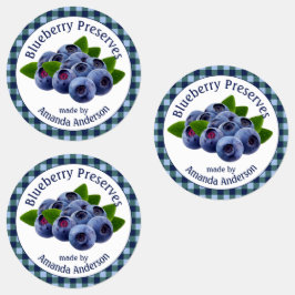 Blueberry behält Kariertes Circle Food Label bei Etiketten
