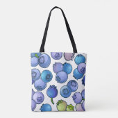 Blueberry Berries Seamless Pattern Artistic Tasche (Rückseite)